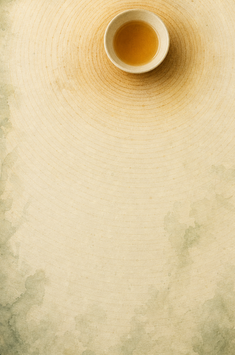 Forty-nine Steeps — a tea cup on watercolor rings